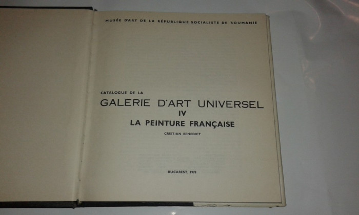 CRISTIAN B.- CATALOGUE DE LA GALERIE D&#039;ART UNIVERSEL ~ LA PEINTURE FRANCAISE ~