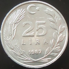 Moneda 25 LIRE - TURCIA, anul 1987 *cod 936