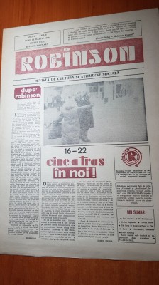 ziarul robinson 26 martie 1990-articolul &amp;quot; cina a tras in noi pe 16-22&amp;quot; foto