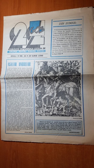 ziarul &quot; 22 &quot; 29 iunie 1990-articol despre mineriada