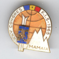 1965 MAMAIA Al 25 lea Congres FIS Federatia Internationala de Schi Insigna RARA