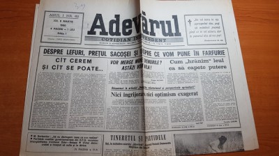 ziarul adevarul 8 martie 1990-procesul de la timisoara,vinovatii revolutiei foto