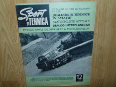 REVISTA SPORT SI TEHNICA NR:12 ANUL 1970 foto