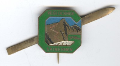 SKIRENNEN VII GLOCKNER - SCHI Concurs - Insigna veche 9 x 3.3 cm - SUPERBA foto