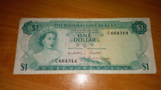 Bahamas 1 dollar - 1965 - P18b - Stare VF foto