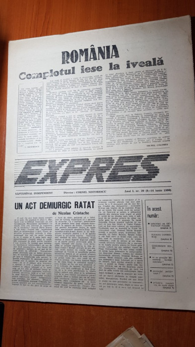 ziarul expres 8-14 iunie 1990-dialog cu octavian paler