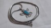 Argint MEDALION AZTEC cu TURCOAZ MEXIC splendid VECHI superb UNIC pe Lant argint
