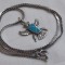 argint MEDALION AZTEC cu TURCOAZ MEXIC splendid VECHI superb UNIC pe Lant argint