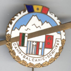 1969 CAMPIONAT BALCANIC SCHI Insigna Sport de Iarna RSR 1970 email, SUPERBA RARA