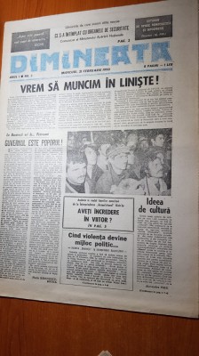 ziarul dimineata 21 februarie 1990-art. vrem sa muncim in liniste ! foto
