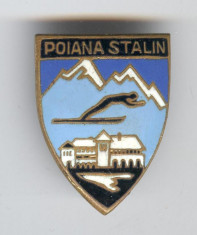 POIANA STALIN - SCHI - Insigna veche, email - SUPERBA foto