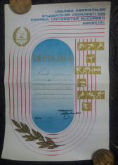 Diploma UASCR finalele de ski, 1989 foto