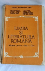 Limba si literatura romana. Manual pentru clasa a IX-a (1990) foto