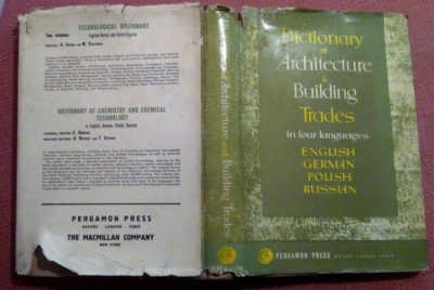 Dictionar de arhitectura si constructii in 4 limbi: Engleza,Germ, Poloneza, Rusa foto