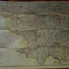 harta turistica a romaniei format mare din anii '70 - 2 planse din 6( 1 si 2 )