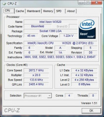 Vand Intel Xeon W3520 socket 1366 echivalent i7 920 pret 50lei foto