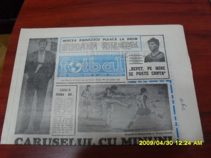 Revista Fotbal 1 03 1991