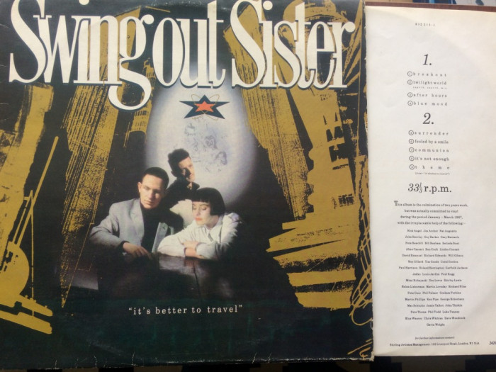 swing out sister it&#039;s better to travel 1987 disc vinyl lp muzica synth pop VG+