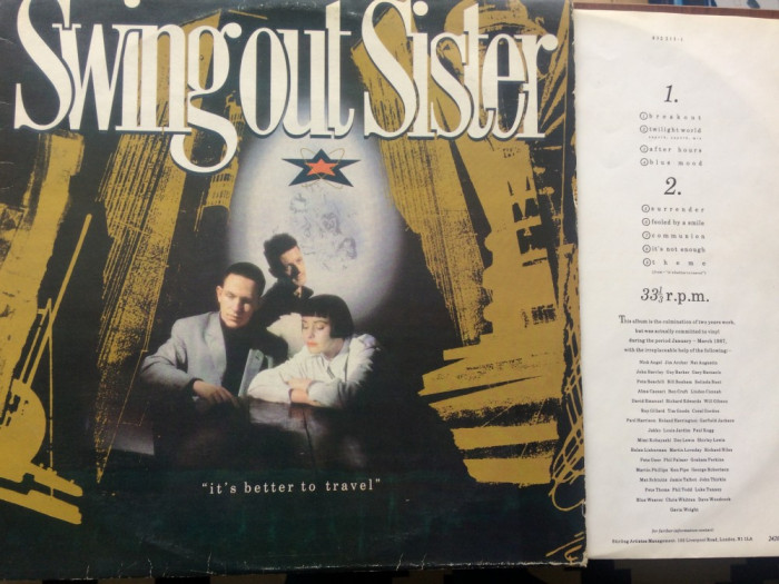 swing out sister it&#039;s better to travel 1987 disc vinyl lp muzica synth pop VG+