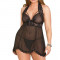 Babydoll negru Plus Size