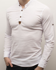 Camasa barbat - camasa alba - camasa slim fit - camasa elastica - cod 29 foto