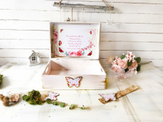 Cutie nunta personalizata Fluturi &amp;amp;#8211; Red Butterflies foto