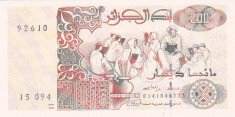 Bancnota Algeria 200 Dinari 1992 - P138 UNC foto