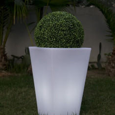 Lobby - Vaza luminoasa alba patrata 70 cm foto