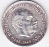 Spania 5 PESETAS 1949 generalul Franco moneda uriasa 32 mm, Europa, Nichel