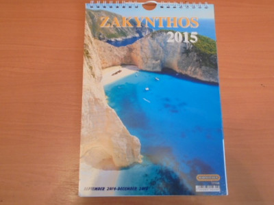 CALENDAR DE PERETE GRECIA 2015- INSULA ZAKYNTHOS- 16 PAG. CU POZE DIN INSULA. foto