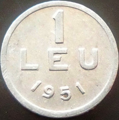 Moneda 1 Leu - ROMANIA, anul 1951 *cod 2755 --- ALLU = STARE BUNA! foto