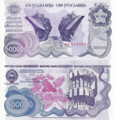 IUGOSLAVIA 500.000 dinara 1989 UNC!!! foto