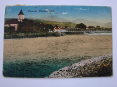 Carte postala circulata - raul Tisa la Bocicoul Mare (jud. Maramures) anul 1918 foto