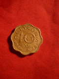 Moneda 10 Cent 1951 Ceilon - Colonie Britanica Rege George VI ,bronz, Asia