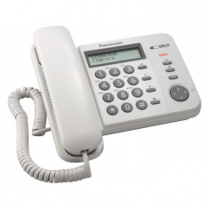 Telefon analogic cu fir alb negru Panasonic cu caller ID foto