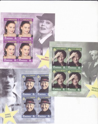 ACTORI DE FILM ,VALOARE NOMINALA!,2017,MINISHEET,MNH,NEUZAT,ROMANIA. foto