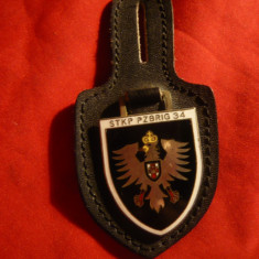 Insigna Militara Germana -Brigada 34 , h= 4 cm , metal si email pe suport piele