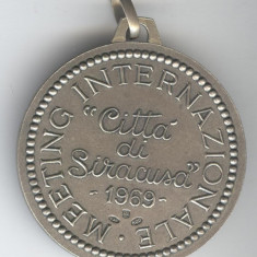 1969 - CONCURS INTERNATIONAL SPORT - Medalie din ARGINT MARCAT - Italia