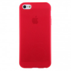 Husa de protectie slim de silicon CYOO Apple iPhone SE/5s/5 Transparent Red (bulk) foto