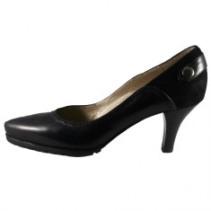Pantofi dama, din piele naturala, marca Deska, culoare negru, marimea 37 foto