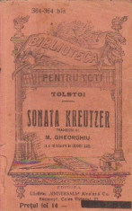 Sonata Kreutzer (Traducere de M. Gheorghiu, Editura Universala Alcalay) foto
