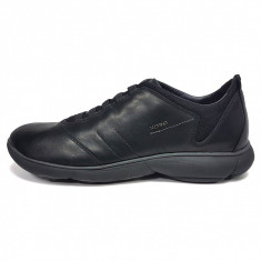 Pantofi sport barbati, din piele naturala, marca Geox, culoare negru, marimea 42 foto