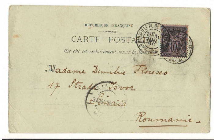CPI B 10200 CARTE POSTALA - MARSEILLE. FORT SAINT JEAN, 1899
