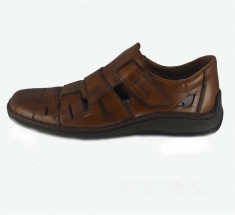Pantofi barbati, din piele naturala, marca Rieker, culoare maro, marimea 43 foto