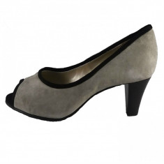 Pantofi dama, din piele naturala, marca Deska, culoare gri, marimea 36 foto