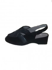 Sandale dama, din piele naturala, marca Ara, culoare negru, marimea 36.5 foto