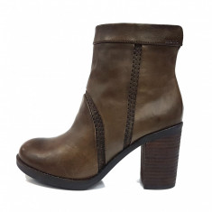 Botine dama, din piele naturala, marca Geox, culoare taupe, marimea 36 foto