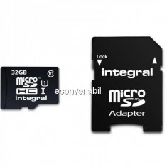 Card Integral Micro SDHC 32GB Clasa 10 UHS-I U1 cu adaptor SD foto