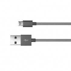 Cablu Just Wireless Charge &amp;amp;amp; Sync Metalic 1.8m Micro USB, Grey foto