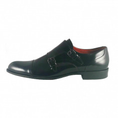 Pantofi eleganti barbati, din piele naturala, marca Conhpol, culoare negru, marimea 42 foto